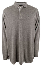 Tommy Bahama Men's Big & Tall Paradise Cove Long Sleeve Polo Shirt 3XLT Coal